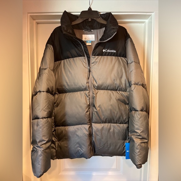 Columbia Puffect II Jacket Mens Large Gray Black Puffer Insulated New Tags - Picture 1 of 15